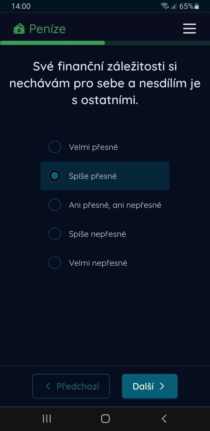 Dotazník – peníze a hodnoty